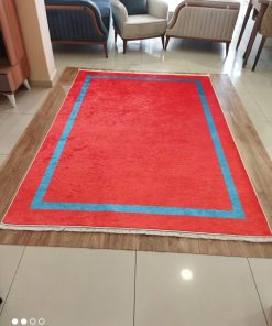 Romantik 2436B Kırmızı Mavi Salon Halısı