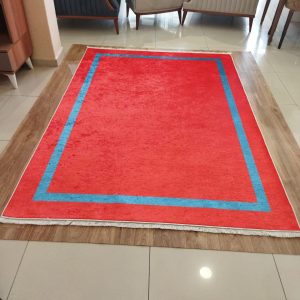Romantik 2436B Kırmızı Mavi Salon Halısı