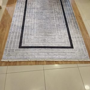 Romantik 2436A Siyah Çerçeve Salon Halısı
